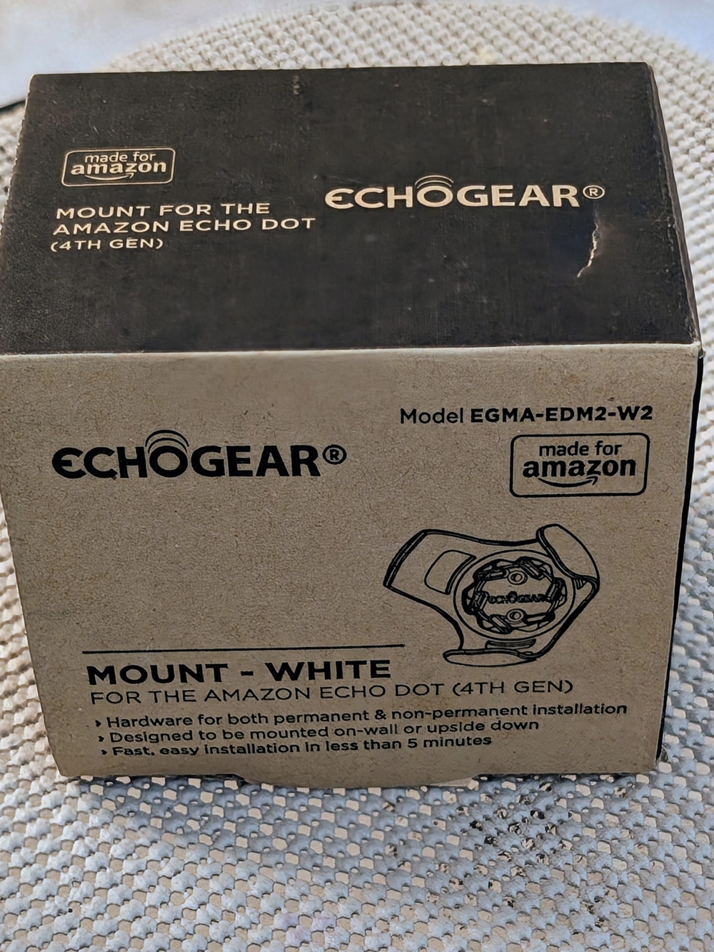 EchoGear Mount for Amazon Echo Dot - White- 4th Generation